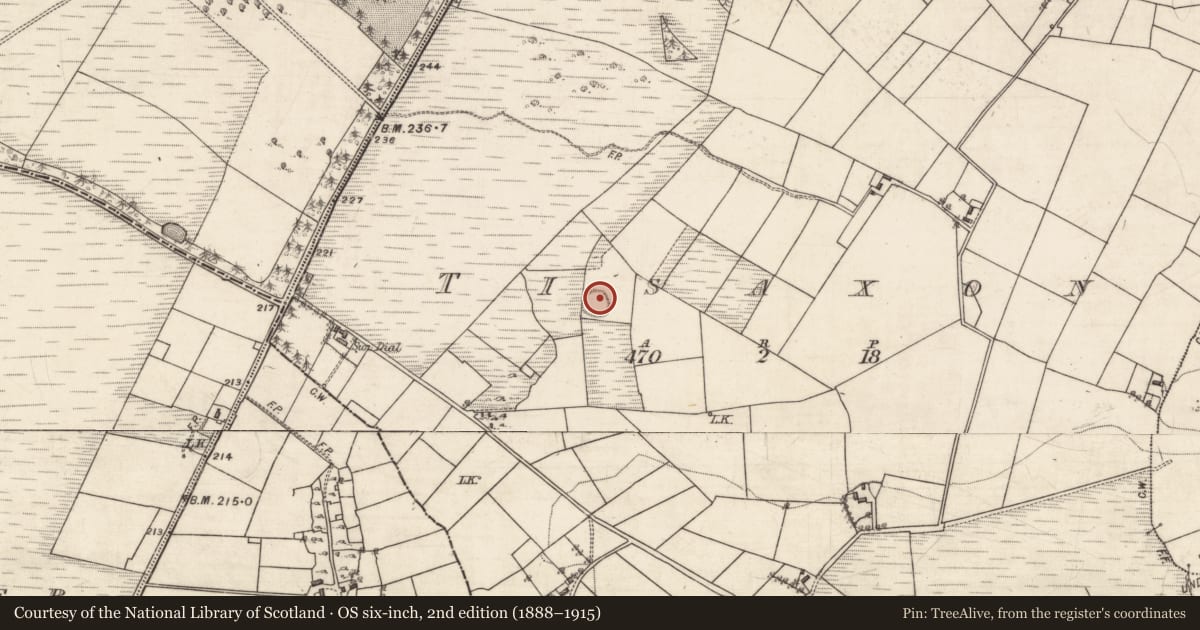 Ordnance Survey six-inch map, 2nd edition (1888–1915) covering the location of Ringfort - unclassified, Tisaxon, County Galway, with a pin at the register's coordinates