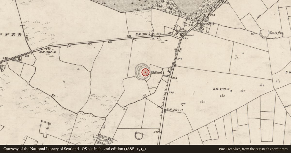Ordnance Survey six-inch map, 2nd edition (1888–1915) covering the location of Ringfort - unclassified, Ballydoogan, County Galway, with a pin at the register's coordinates