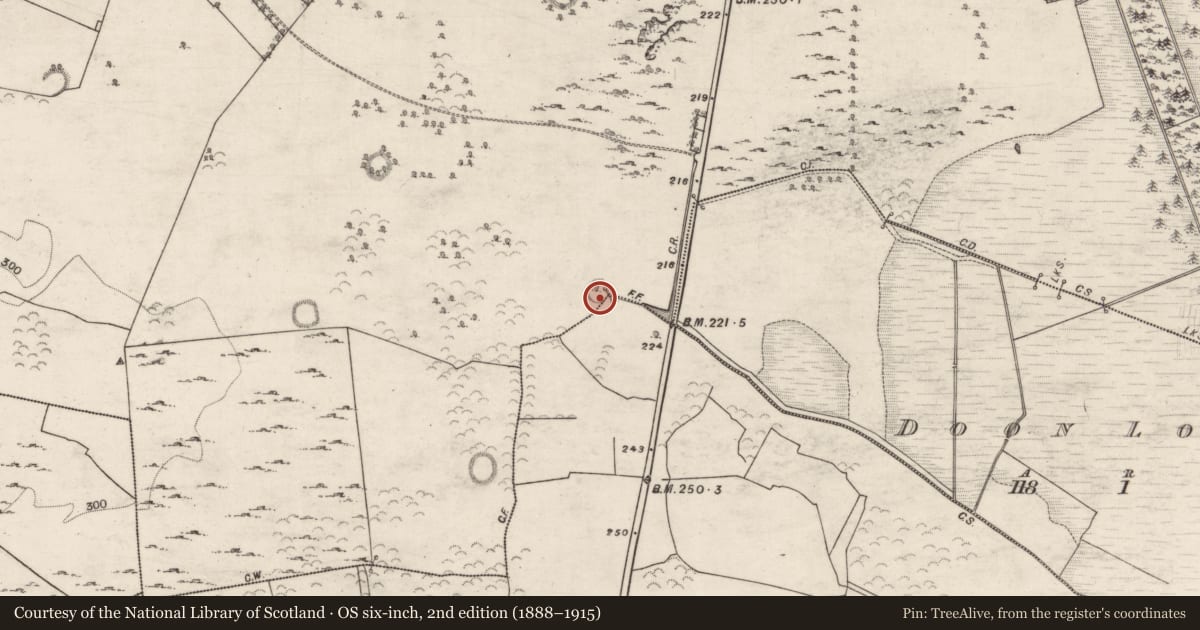 Ordnance Survey six-inch map, 2nd edition (1888–1915) covering the location of Castle - motte, Doon Upper, County Galway, with a pin at the register's coordinates