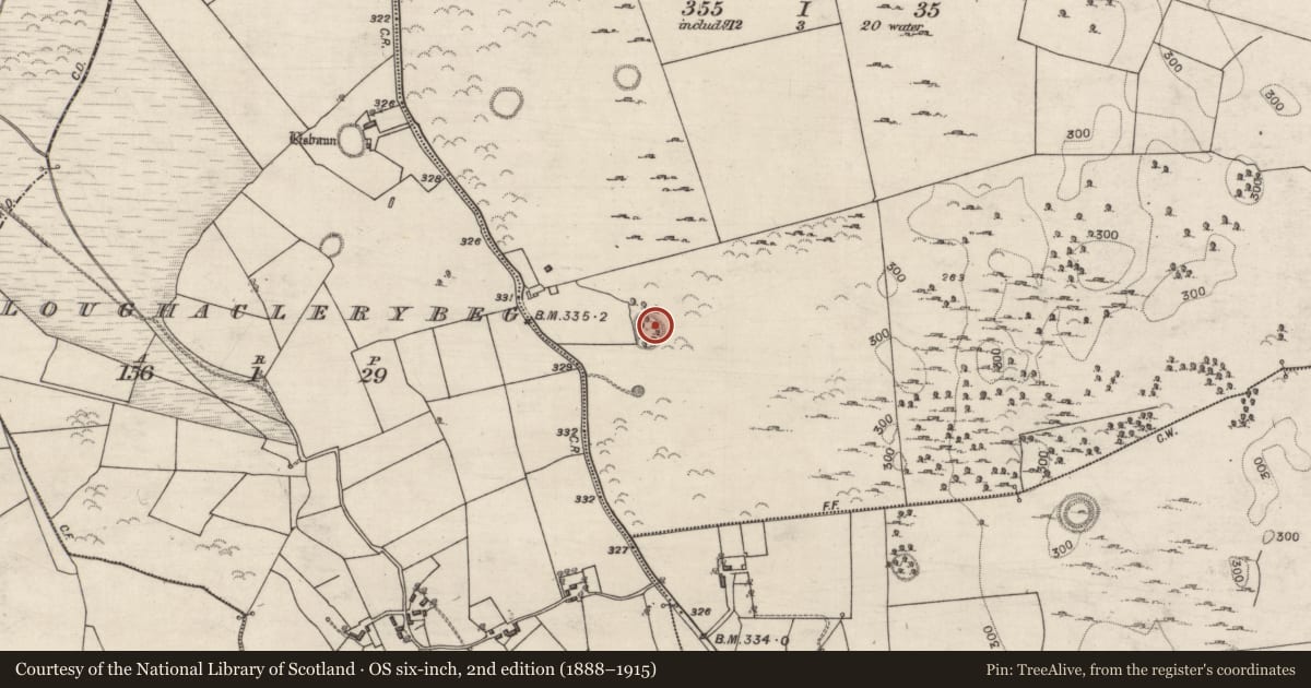 Ordnance Survey six-inch map, 2nd edition (1888–1915) covering the location of Ringfort - unclassified, Callow, County Galway, with a pin at the register's coordinates
