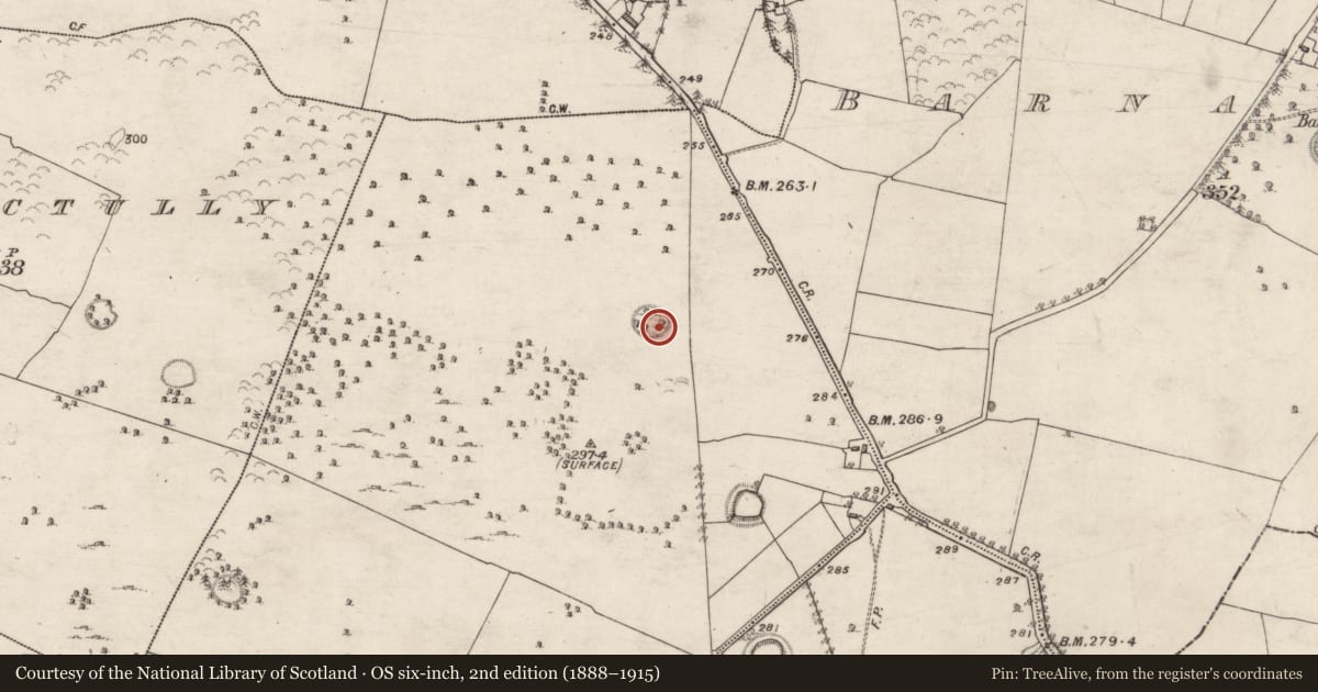 Ordnance Survey six-inch map, 2nd edition (1888–1915) covering the location of Ringfort - unclassified, Carrowmanagh, County Galway, with a pin at the register's coordinates