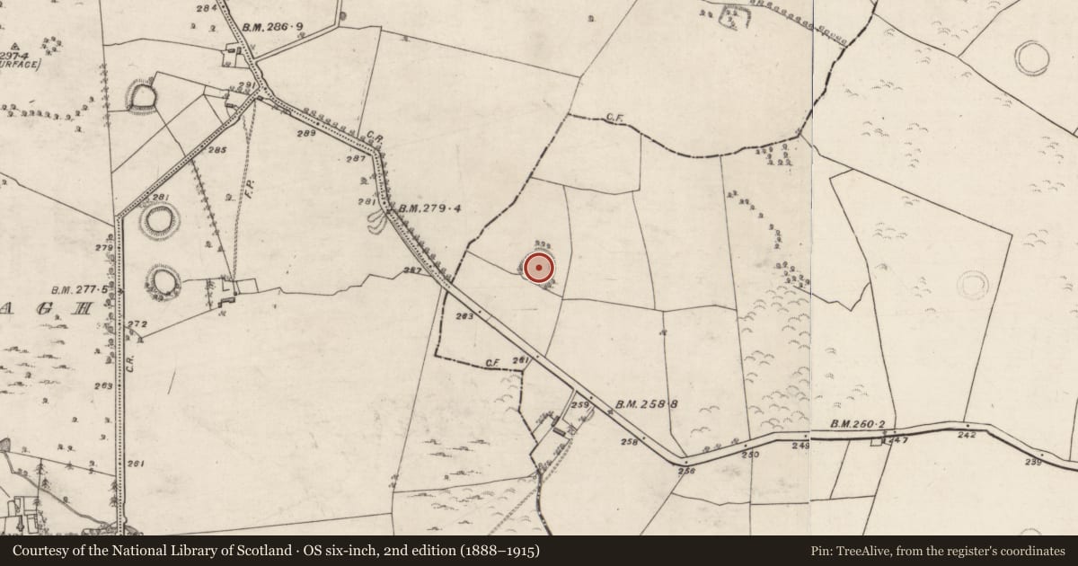 Ordnance Survey six-inch map, 2nd edition (1888–1915) covering the location of Enclosure, Cloonigny, County Galway, with a pin at the register's coordinates