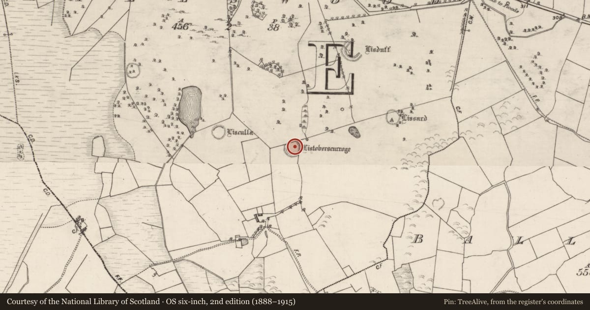 Ordnance Survey six-inch map, 2nd edition (1888–1915) covering the location of Ringfort - unclassified, Hillswood, County Galway, with a pin at the register's coordinates