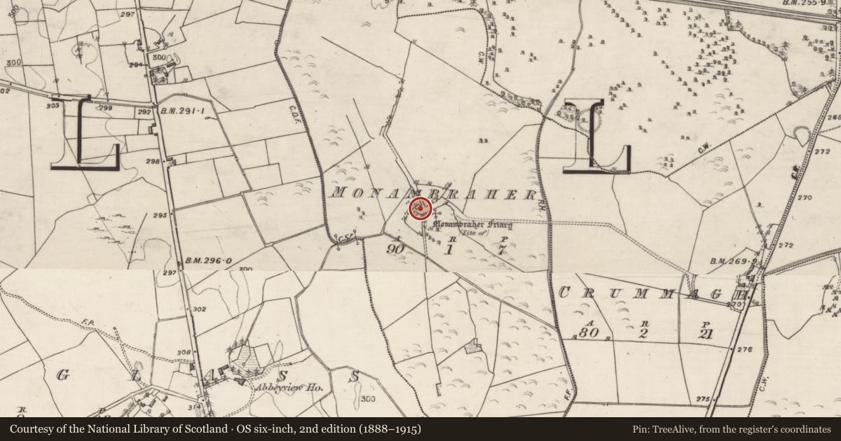 Ordnance Survey six-inch map, 2nd edition (1888–1915) covering the location of House - 18th/19th century, Monambraher, County Galway, with a pin at the register's coordinates