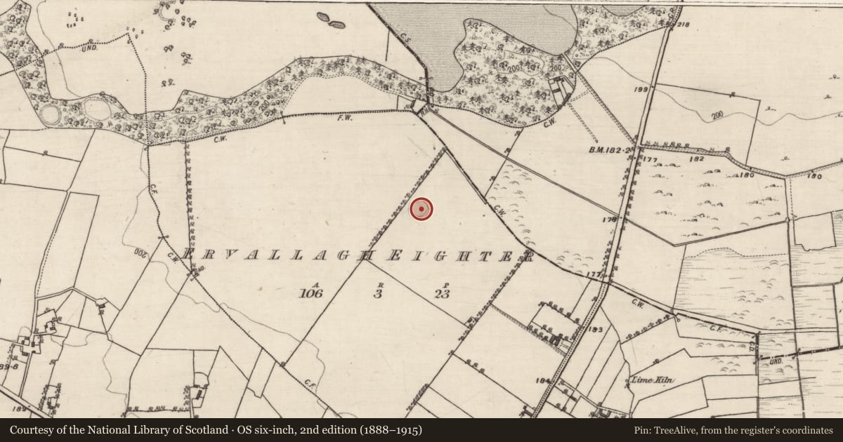 Ordnance Survey six-inch map, 2nd edition (1888–1915) covering the location of Enclosure, Ervallagh Eighter, County Galway, with a pin at the register's coordinates