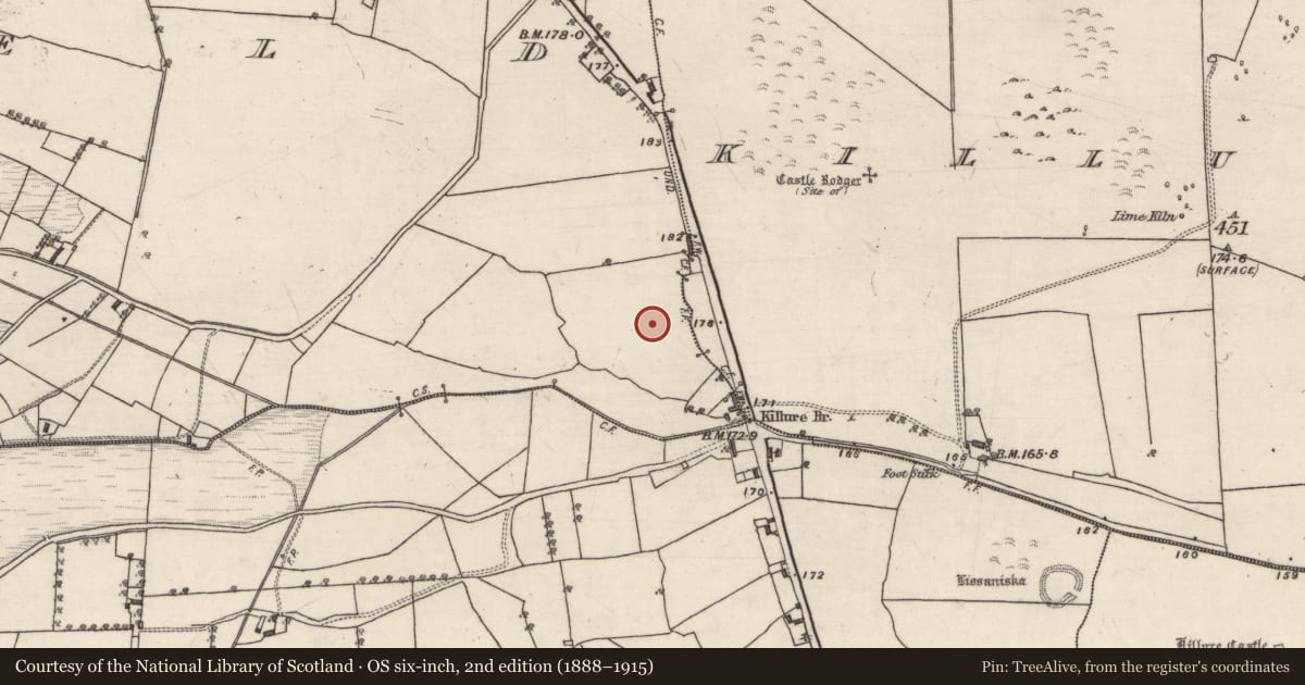 Ordnance Survey six-inch map, 2nd edition (1888–1915) covering the location of Enclosure, Fairfield, County Galway, with a pin at the register's coordinates