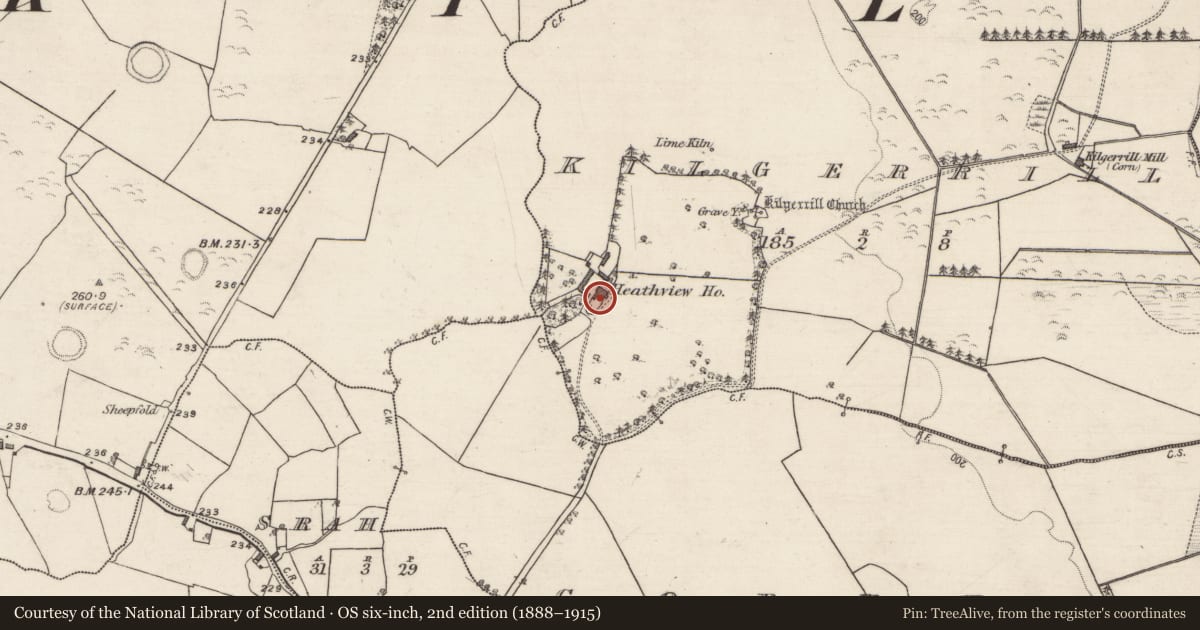 Ordnance Survey six-inch map, 2nd edition (1888–1915) covering the location of House - 18th/19th century, Kilgerrill, County Galway, with a pin at the register's coordinates