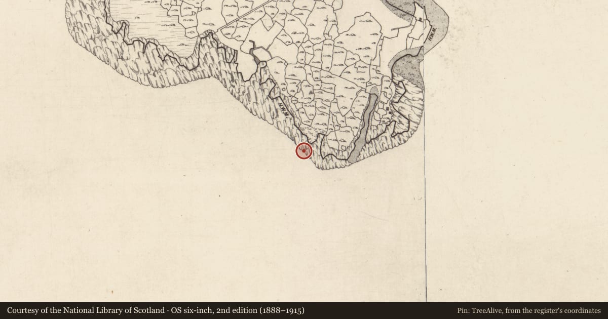 Ordnance Survey six-inch map, 2nd edition (1888–1915) covering the location of Ritual site - holy well, Maínis, County Galway, with a pin at the register's coordinates