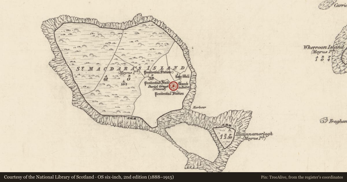 Ordnance Survey six-inch map, 2nd edition (1888–1915) covering the location of House - indeterminate date, Cruach Na Cara, County Galway, with a pin at the register's coordinates