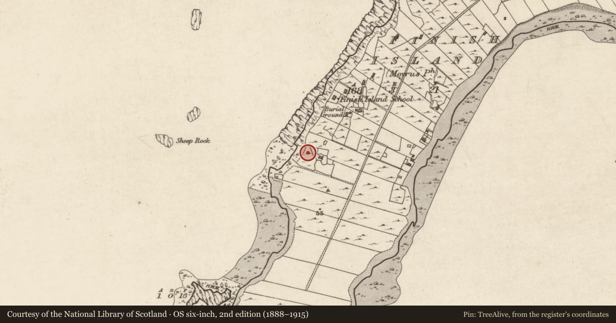 Ordnance Survey six-inch map, 2nd edition (1888–1915) covering the location of House - indeterminate date, Fínis, County Galway, with a pin at the register's coordinates
