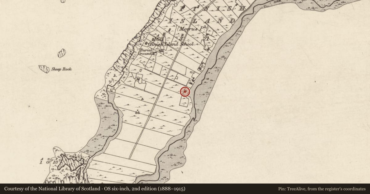 Ordnance Survey six-inch map, 2nd edition (1888–1915) covering the location of Midden, Fínis, County Galway, with a pin at the register's coordinates