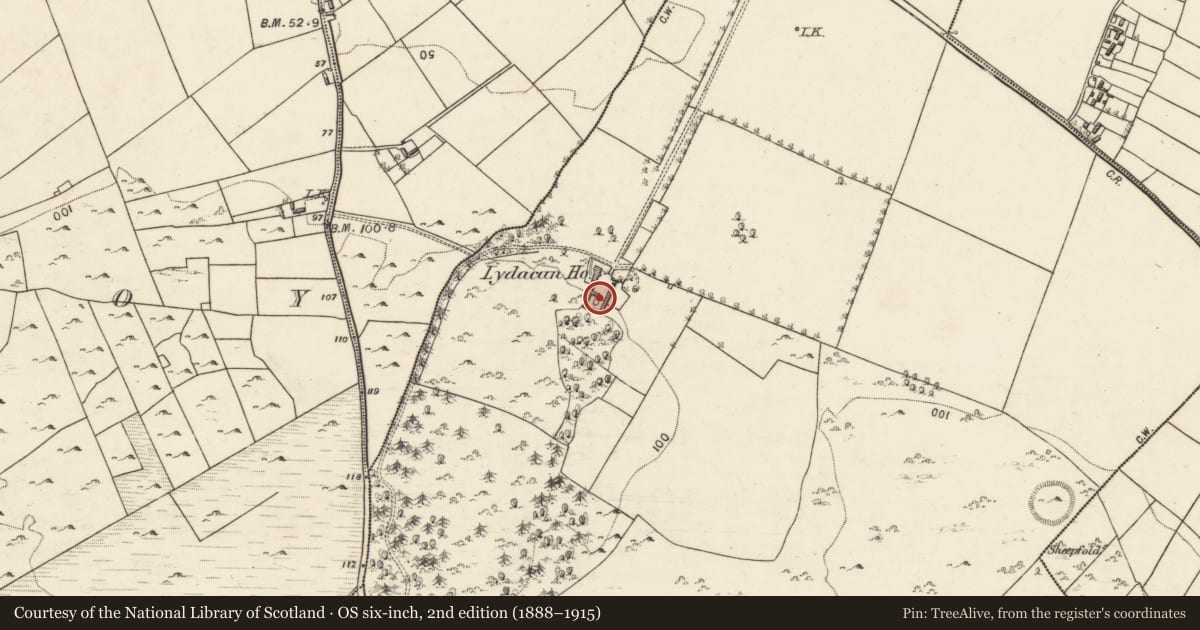 Ordnance Survey six-inch map, 2nd edition (1888–1915) covering the location of Bawn, An Laigheachán, County Galway, with a pin at the register's coordinates