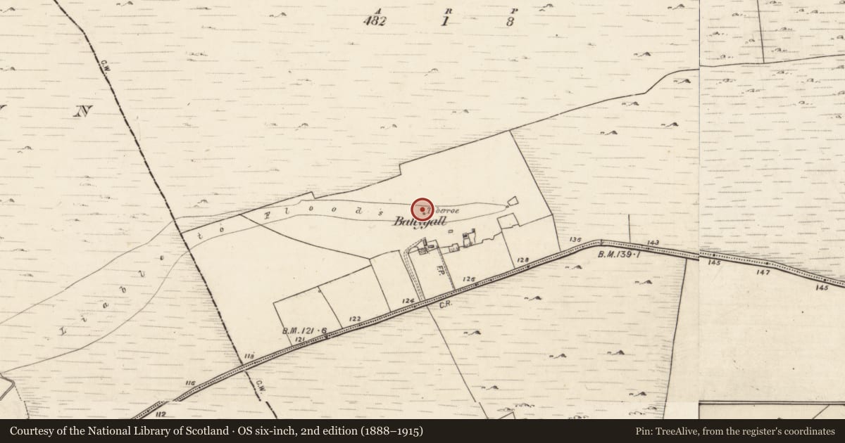 Ordnance Survey six-inch map, 2nd edition (1888–1915) covering the location of Well, Toberroe, County Galway, with a pin at the register's coordinates
