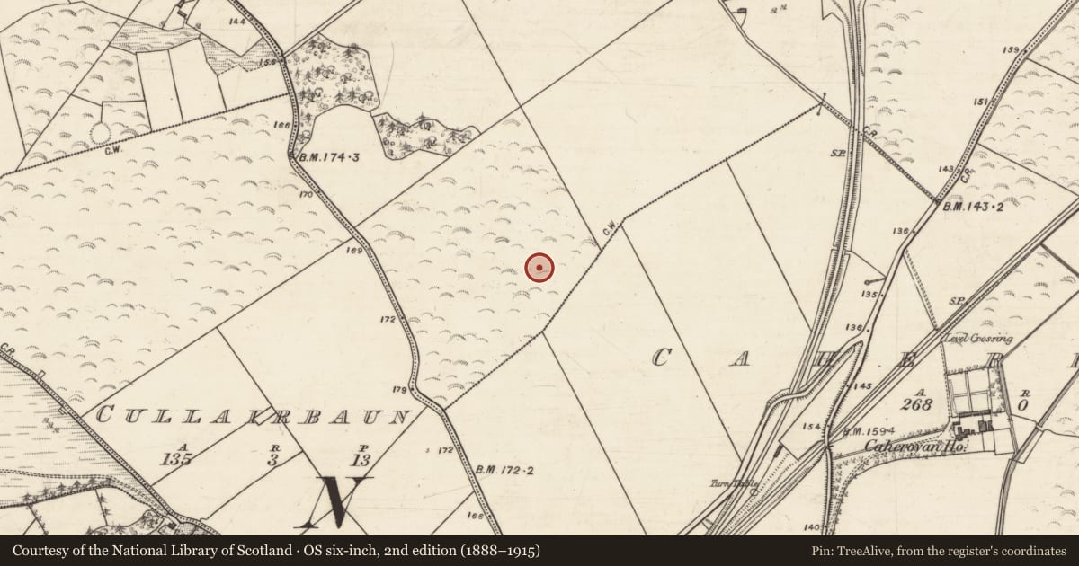Ordnance Survey six-inch map, 2nd edition (1888–1915) covering the location of Mound, Ballydavid South, County Galway, with a pin at the register's coordinates