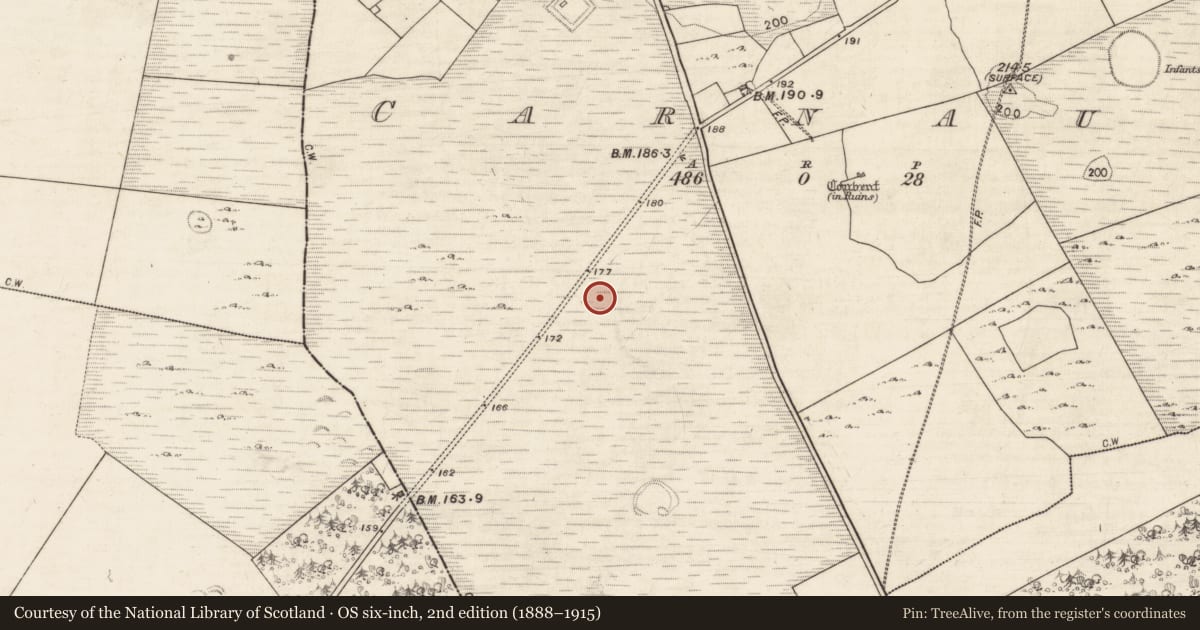 Ordnance Survey six-inch map, 2nd edition (1888–1915) covering the location of Enclosure, Carnaun, County Galway, with a pin at the register's coordinates