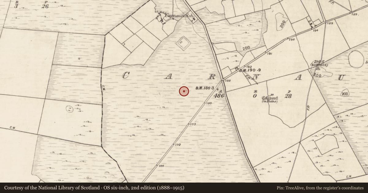 Ordnance Survey six-inch map, 2nd edition (1888–1915) covering the location of House - indeterminate date, Carnaun, County Galway, with a pin at the register's coordinates