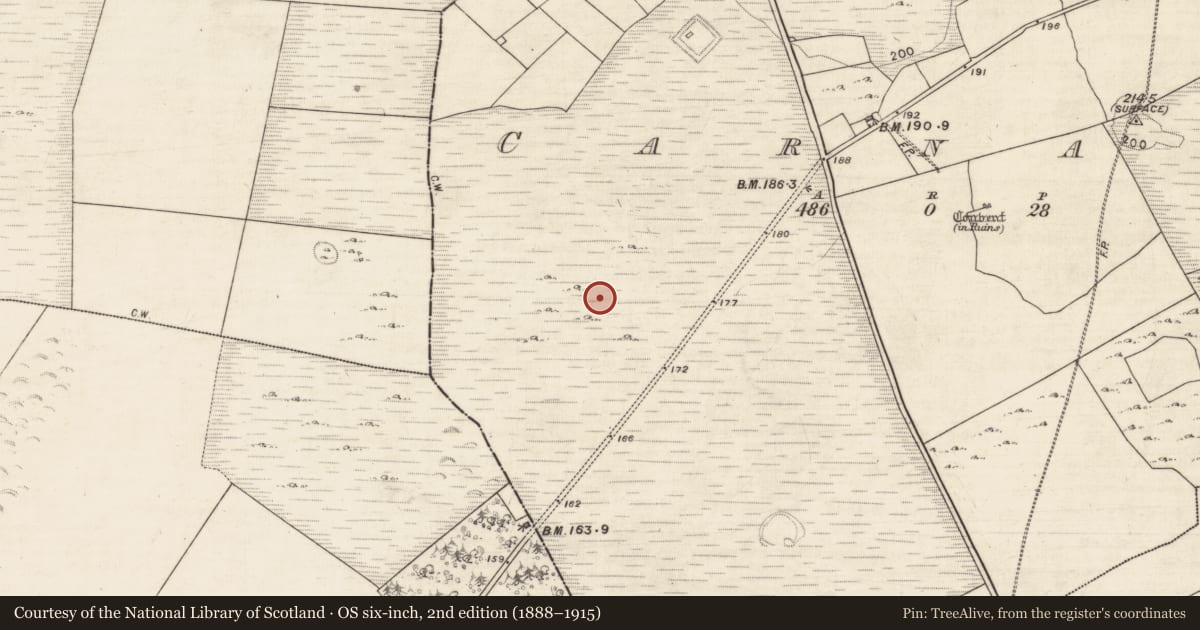 Ordnance Survey six-inch map, 2nd edition (1888–1915) covering the location of Enclosure, Carnaun, County Galway, with a pin at the register's coordinates