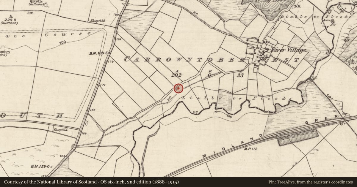 Ordnance Survey six-inch map, 2nd edition (1888–1915) covering the location of Quarry, Carrowntober West, County Galway, with a pin at the register's coordinates