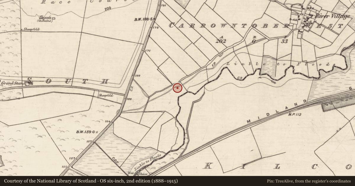 Ordnance Survey six-inch map, 2nd edition (1888–1915) covering the location of Quarry, Carrowntober West, County Galway, with a pin at the register's coordinates