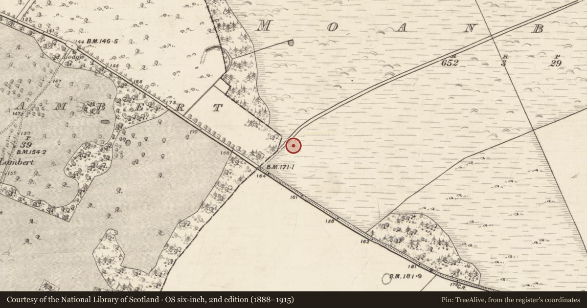 Ordnance Survey six-inch map, 2nd edition (1888–1915) covering the location of Barrow - ring-barrow, Moanbaun, County Galway, with a pin at the register's coordinates