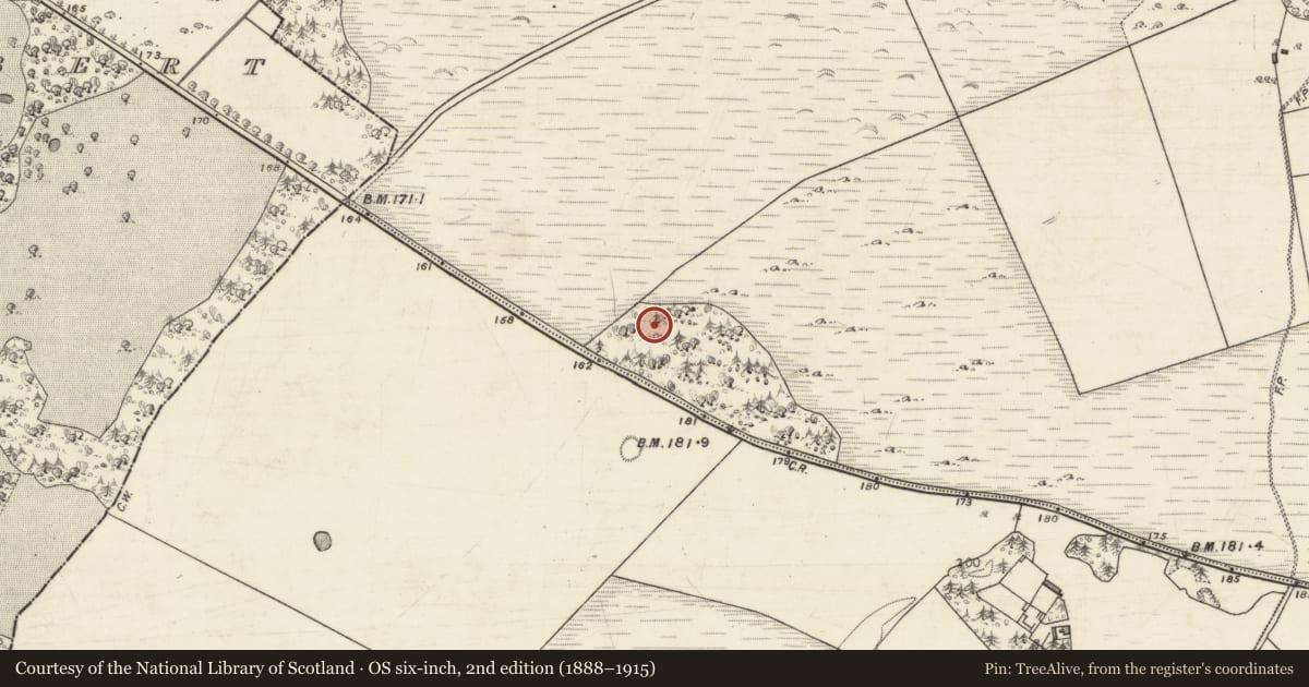 Ordnance Survey six-inch map, 2nd edition (1888–1915) covering the location of Standing stone, Moanbaun, County Galway, with a pin at the register's coordinates