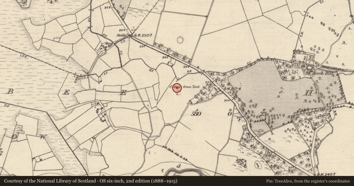 Ordnance Survey six-inch map, 2nd edition (1888–1915) covering the location of Enclosure, Beech Hill, County Galway, with a pin at the register's coordinates