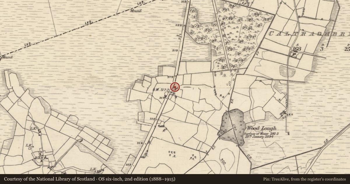 Ordnance Survey six-inch map, 2nd edition (1888–1915) covering the location of House - vernacular house, Clooncah, County Galway, with a pin at the register's coordinates