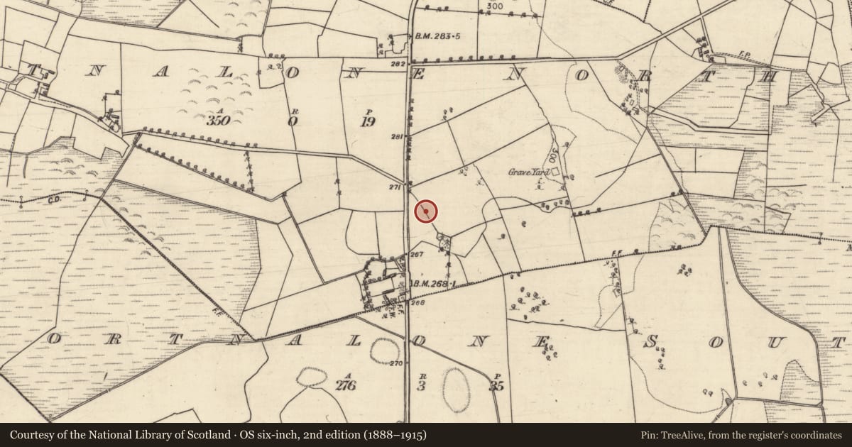 Ordnance Survey six-inch map, 2nd edition (1888–1915) covering the location of Enclosure, Gortnalone North, County Galway, with a pin at the register's coordinates