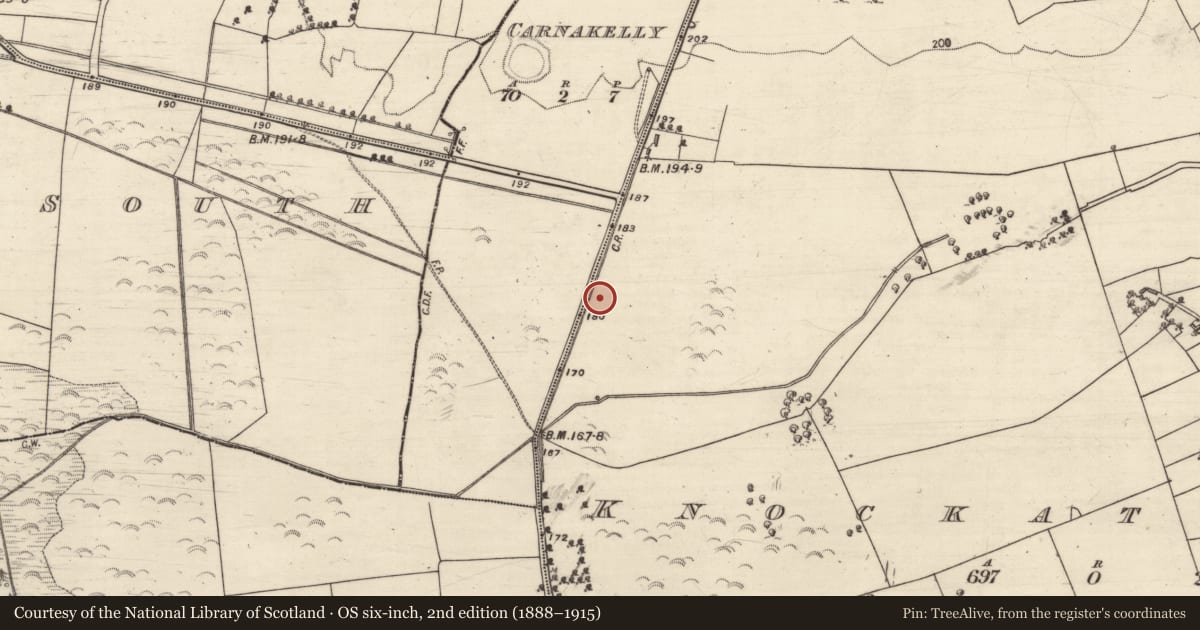 Ordnance Survey six-inch map, 2nd edition (1888–1915) covering the location of House - 18th/19th century, Knockatogher, County Galway, with a pin at the register's coordinates