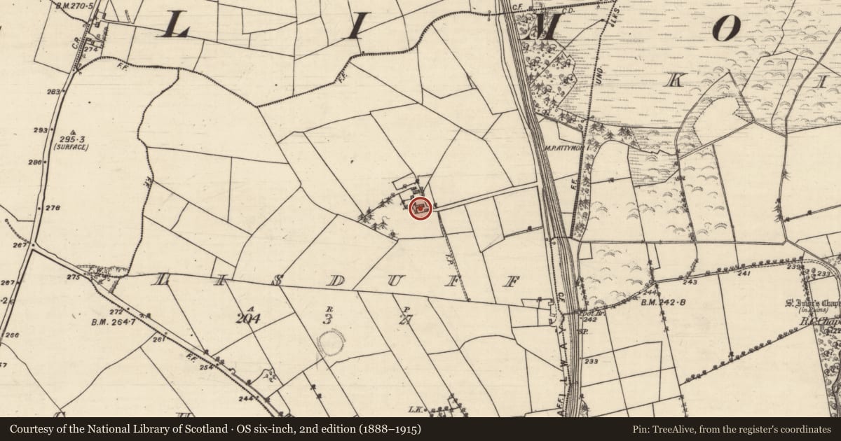 Ordnance Survey six-inch map, 2nd edition (1888–1915) covering the location of House - vernacular house, Lisduff, County Galway, with a pin at the register's coordinates