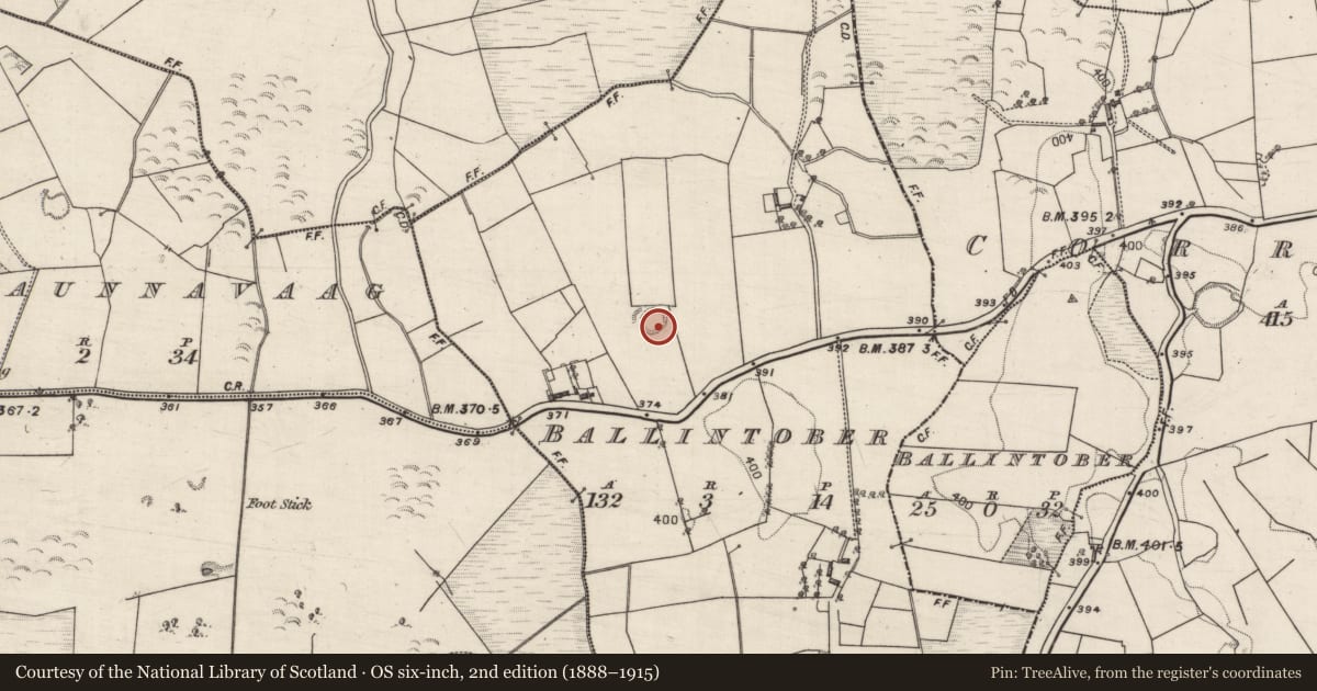 Ordnance Survey six-inch map, 2nd edition (1888–1915) covering the location of Ringfort - unclassified, Ballintober, County Galway, with a pin at the register's coordinates