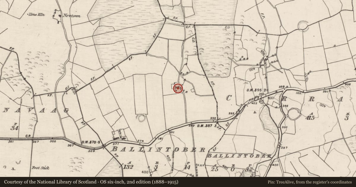 Ordnance Survey six-inch map, 2nd edition (1888–1915) covering the location of House - 18th/19th century, Ballintober, County Galway, with a pin at the register's coordinates