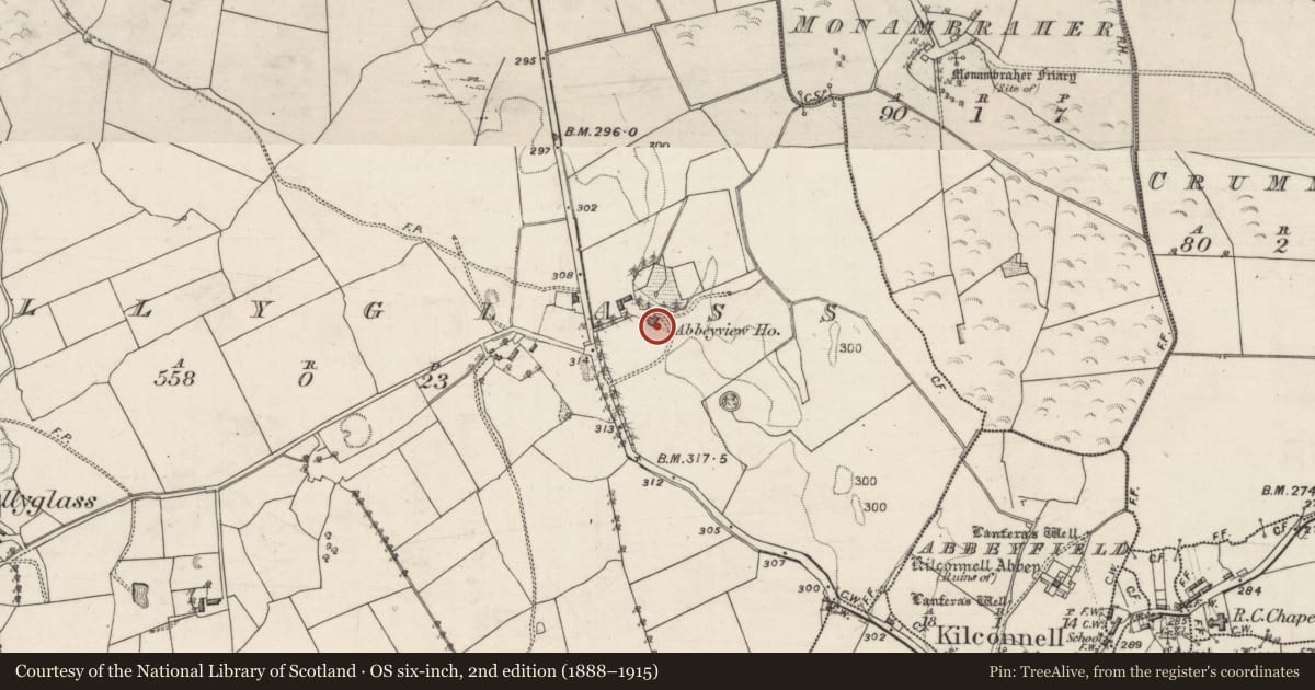 Ordnance Survey six-inch map, 2nd edition (1888–1915) covering the location of House - 18th/19th century, Ballyglass, County Galway, with a pin at the register's coordinates