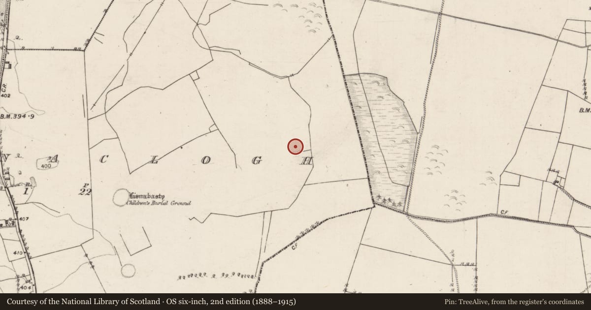 Ordnance Survey six-inch map, 2nd edition (1888–1915) covering the location of Ringfort - unclassified, Ballynaclogh, County Galway, with a pin at the register's coordinates
