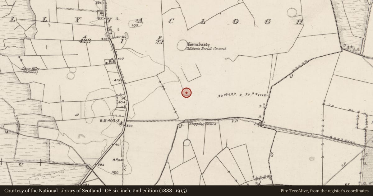 Ordnance Survey six-inch map, 2nd edition (1888–1915) covering the location of Ringfort - unclassified, Ballynaclogh, County Galway, with a pin at the register's coordinates