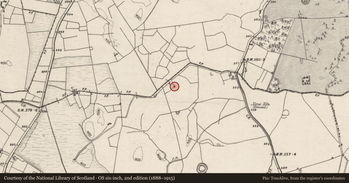Ordnance Survey six-inch map, 2nd edition (1888–1915) covering the location of Enclosure, Corraneena, County Galway, with a pin at the register's coordinates