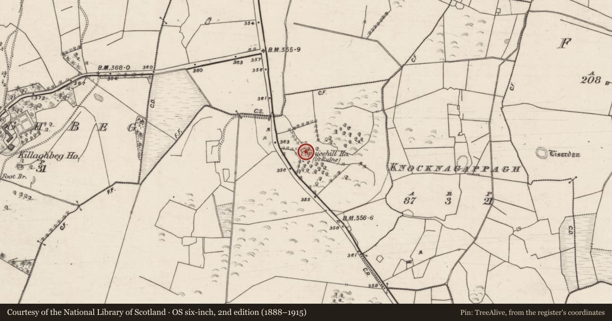 Ordnance Survey six-inch map, 2nd edition (1888–1915) covering the location of House - 18th/19th century, Hazelfort, County Galway, with a pin at the register's coordinates