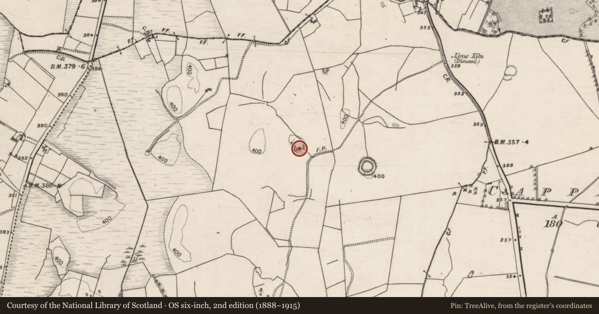 Ordnance Survey six-inch map, 2nd edition (1888–1915) covering the location of Souterrain, Killagh Beg, County Galway, with a pin at the register's coordinates