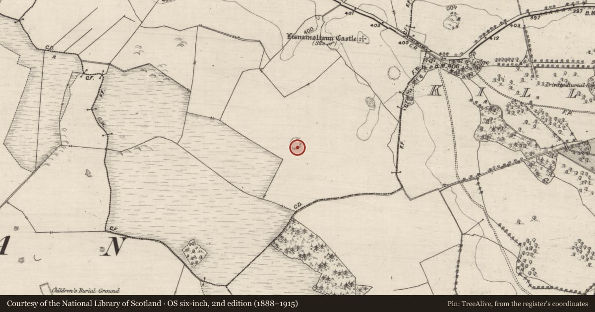 Ordnance Survey six-inch map, 2nd edition (1888–1915) covering the location of Ringfort - unclassified, Lisnamoltaun, County Galway, with a pin at the register's coordinates
