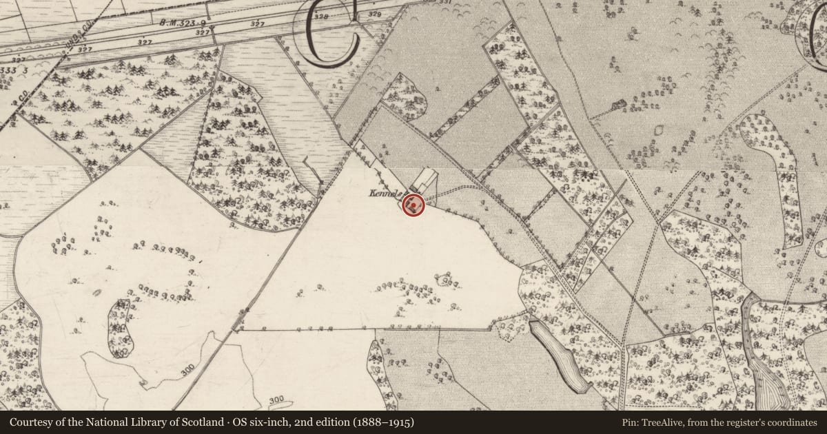 Ordnance Survey six-inch map, 2nd edition (1888–1915) covering the location of Country house, Woodlawn, County Galway, with a pin at the register's coordinates