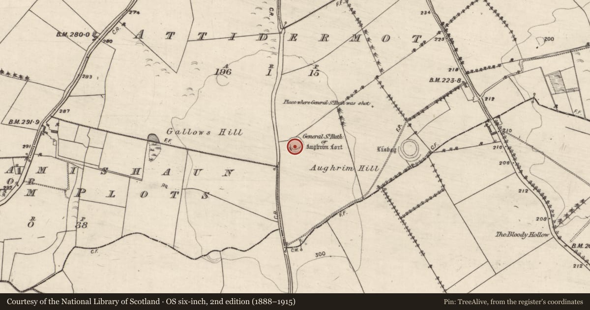 Ordnance Survey six-inch map, 2nd edition (1888–1915) covering the location of Ringfort - rath, Attidermot, County Galway, with a pin at the register's coordinates