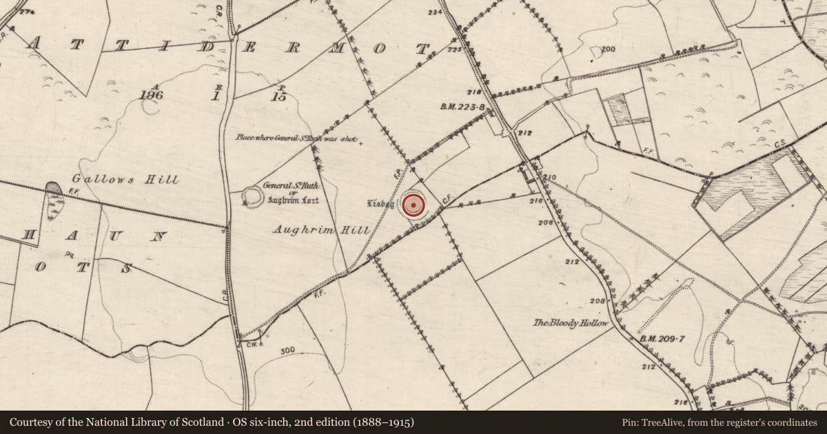 Ordnance Survey six-inch map, 2nd edition (1888–1915) covering the location of Ringfort - rath, Attidermot, County Galway, with a pin at the register's coordinates
