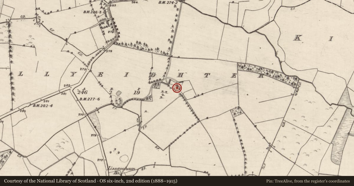 Ordnance Survey six-inch map, 2nd edition (1888–1915) covering the location of House - 18th/19th century, Ballyeighter, County Galway, with a pin at the register's coordinates