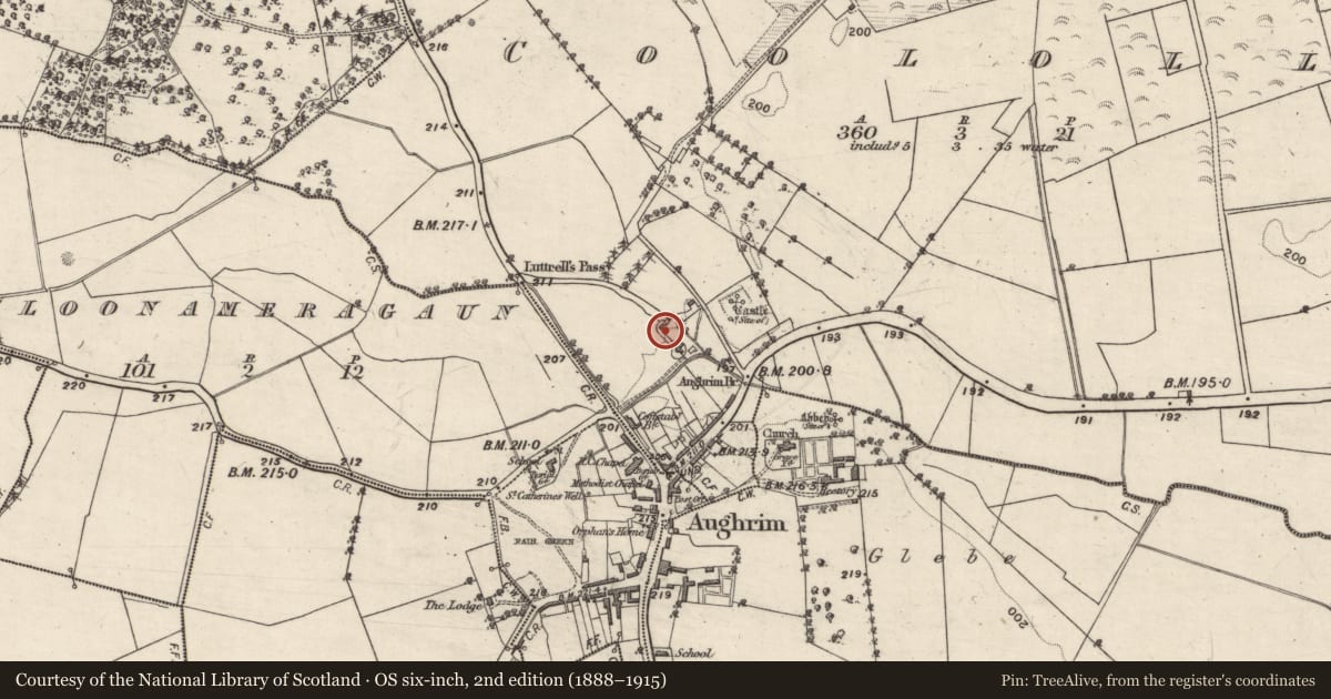 Ordnance Survey six-inch map, 2nd edition (1888–1915) covering the location of House - 18th/19th century, Coololla, County Galway, with a pin at the register's coordinates