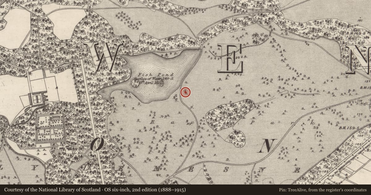 Ordnance Survey six-inch map, 2nd edition (1888–1915) covering the location of Earthwork, Garbally Demesne, County Galway, with a pin at the register's coordinates