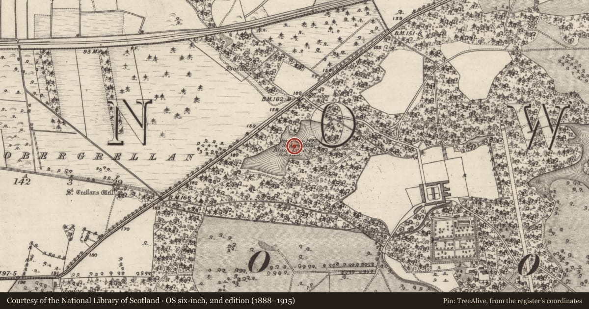 Ordnance Survey six-inch map, 2nd edition (1888–1915) covering the location of Fish-pond, Garbally Demesne, County Galway, with a pin at the register's coordinates