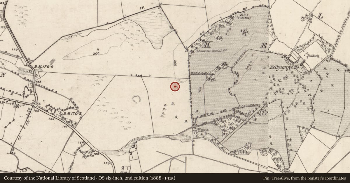 Ordnance Survey six-inch map, 2nd edition (1888–1915) covering the location of Quarry, Kellysgrove, County Galway, with a pin at the register's coordinates