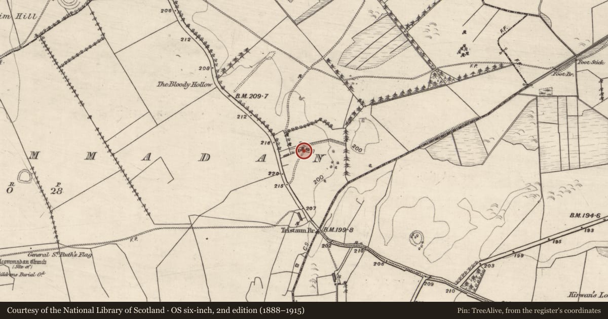 Ordnance Survey six-inch map, 2nd edition (1888–1915) covering the location of House - 18th/19th century, Kilcommadan, County Galway, with a pin at the register's coordinates