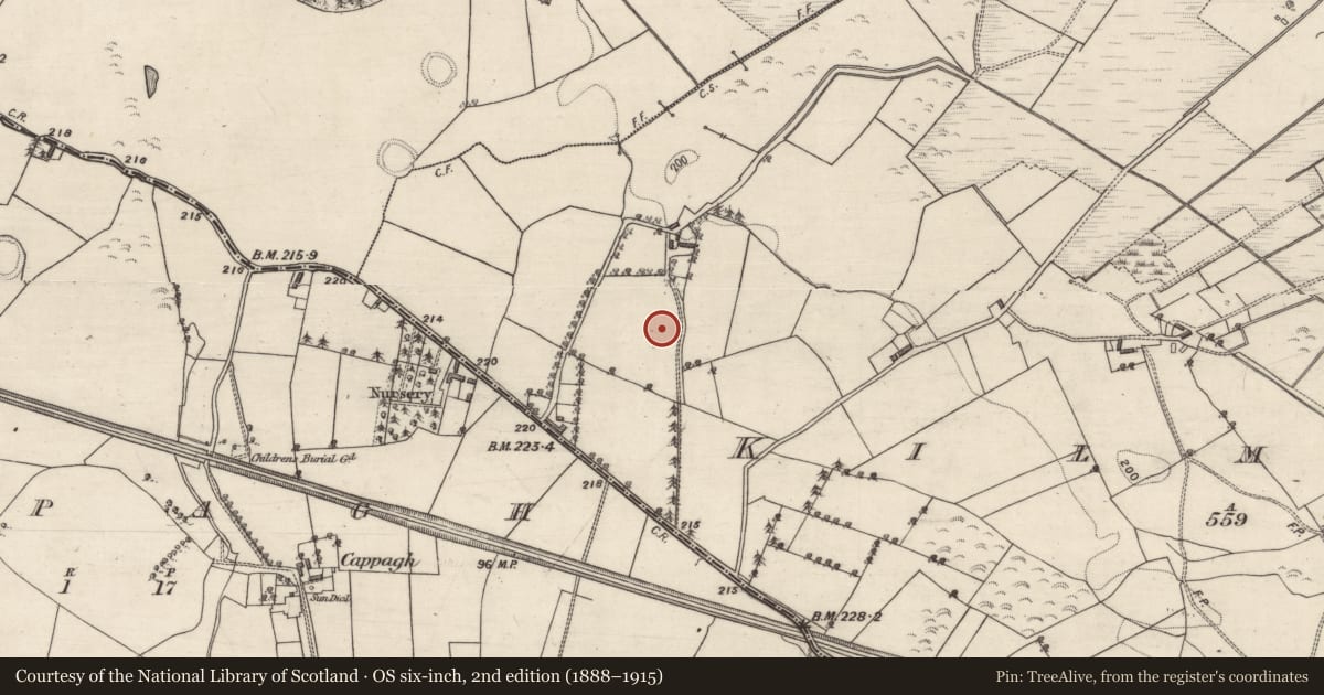 Ordnance Survey six-inch map, 2nd edition (1888–1915) covering the location of House - 18th/19th century, Kilmalaw, County Galway, with a pin at the register's coordinates