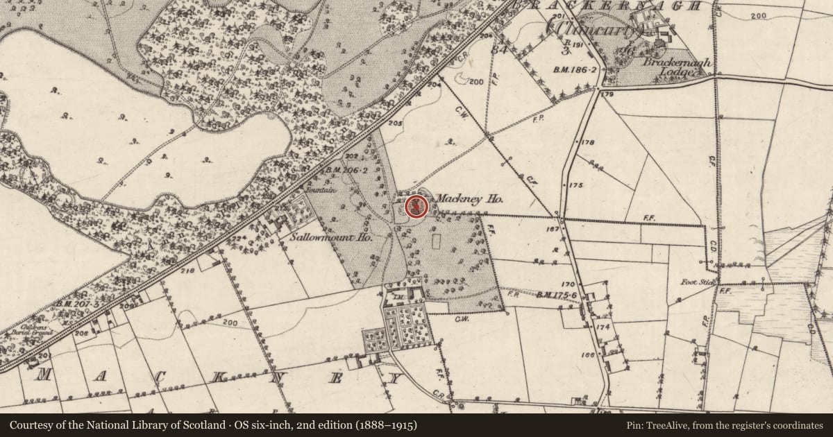 Ordnance Survey six-inch map, 2nd edition (1888–1915) covering the location of House - 18th/19th century, MacKney, County Galway, with a pin at the register's coordinates